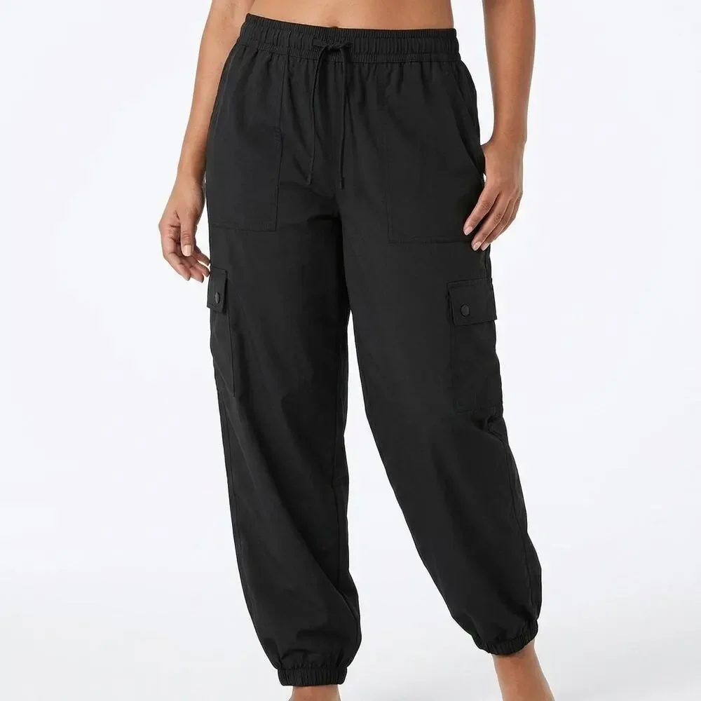 PINK Victoria's Secret Black Relaxed Fit Casual Cargo Pants Women Size XS